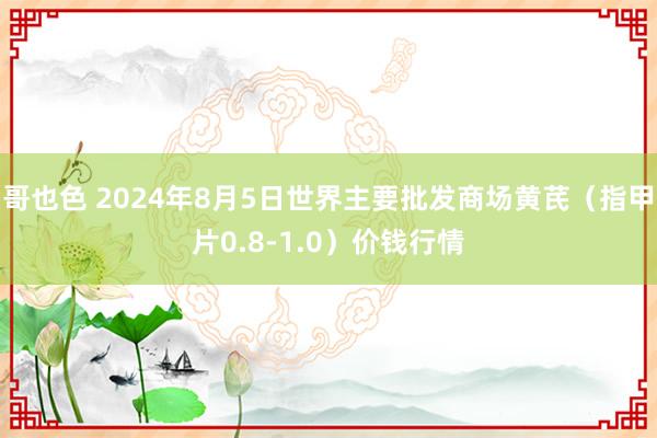 哥也色 2024年8月5日世界主要批发商场黄芪（指甲片0.8-1.0）价钱行情